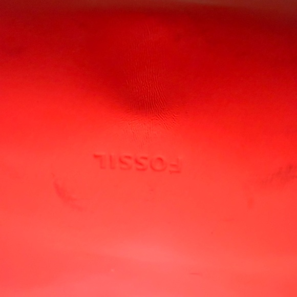 Fossil Neon Coral Tote Bag Large Shopper Beach Travel Bag Polka Dot Straps - Picture 2 of 6